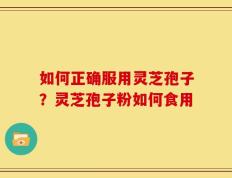 如何正确服用灵芝孢子？灵芝孢子粉如何食用