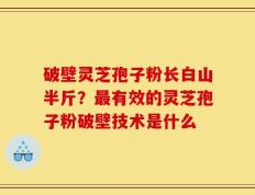 破壁灵芝孢子粉长白山半斤？最有效的灵芝孢子粉破壁技术是什么