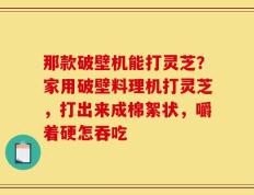 那款破壁机能打灵芝？家用破壁料理机打灵芝，打出来成棉絮状，嚼着硬怎吞吃