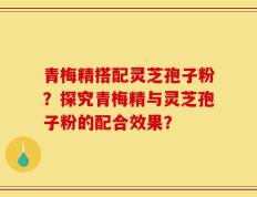 青梅精搭配灵芝孢子粉？探究青梅精与灵芝孢子粉的配合效果？