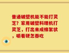 普通破壁机能不能打灵芝？家用破壁料理机打灵芝，打出来成棉絮状，嚼着硬怎吞吃