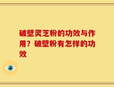 破壁灵芝粉的功效与作用？破壁粉有怎样的功效