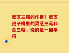 灵芝三萜的作用？灵芝孢子粉里的灵芝三萜和总三萜，说的是一回事吗