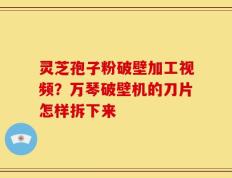 灵芝孢子粉破壁加工视频？万琴破壁机的刀片怎样拆下来