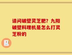 请问破壁灵芝肥？九阳破壁料理机是怎么打灵芝粉的