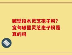 破壁段木灵芝孢子粉？宽甸破壁灵芝孢子粉是真的吗