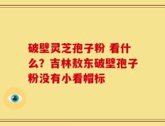 破壁灵芝孢子粉 看什么？吉林敖东破壁孢子粉没有小看帽标
