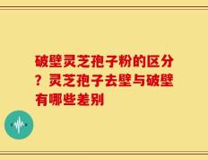 破壁灵芝孢子粉的区分？灵芝孢子去壁与破壁有哪些差别
