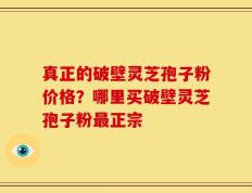 真正的破壁灵芝孢子粉价格？哪里买破壁灵芝孢子粉最正宗