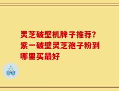 灵芝破壁机牌子推荐？紫一破壁灵芝孢子粉到哪里买最好
