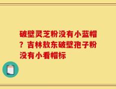 破壁灵芝粉没有小蓝帽？吉林敖东破壁孢子粉没有小看帽标