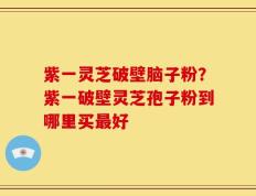 紫一灵芝破壁脑子粉？紫一破壁灵芝孢子粉到哪里买最好