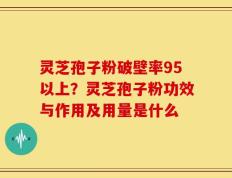 灵芝孢子粉破壁率95以上？灵芝孢子粉功效与作用及用量是什么