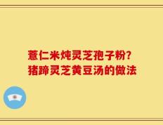 薏仁米炖灵芝孢子粉？猪蹄灵芝黄豆汤的做法