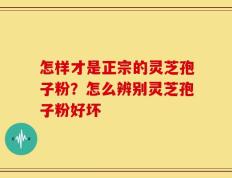 怎样才是正宗的灵芝孢子粉？怎么辨别灵芝孢子粉好坏