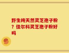 野生纯天然灵芝孢子粉？佳尔科灵芝孢子粉好吗