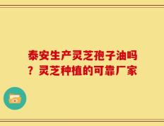 泰安生产灵芝孢子油吗？灵芝种植的可靠厂家