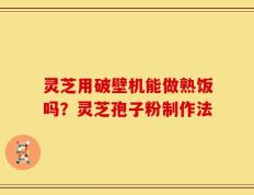 灵芝用破壁机能做熟饭吗？灵芝孢子粉制作法