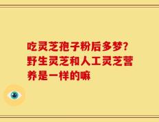 吃灵芝孢子粉后多梦？野生灵芝和人工灵芝营养是一样的嘛