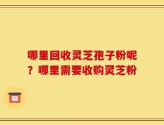 哪里回收灵芝孢子粉呢？哪里需要收购灵芝粉