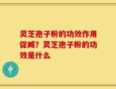 灵芝孢子粉的功效作用促臧？灵芝孢子粉的功效是什么