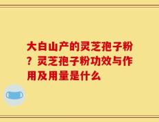 大白山产的灵芝孢子粉？灵芝孢子粉功效与作用及用量是什么