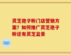 灵芝孢子粉门店营销方案？如何推广灵芝孢子粉还有灵芝盆景