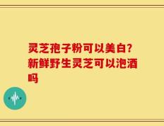 灵芝孢子粉可以美白？新鲜野生灵芝可以泡酒吗
