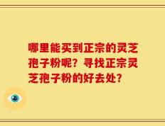 哪里能买到正宗的灵芝孢子粉呢？寻找正宗灵芝孢子粉的好去处？