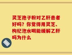 灵芝孢子粉对乙肝患者好吗？你觉得用灵芝、枸杞泡水喝能缓解乙肝吗为什么