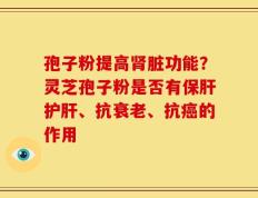 孢子粉提高肾脏功能？灵芝孢子粉是否有保肝护肝、抗衰老、抗癌的作用