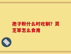 孢子粉什么时吃制？灵芝草怎么食用