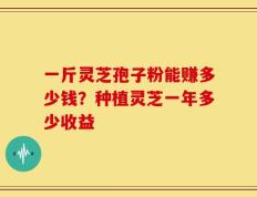 一斤灵芝孢子粉能赚多少钱？种植灵芝一年多少收益