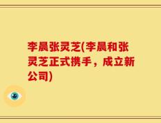 李晨张灵芝(李晨和张灵芝正式携手，成立新公司)