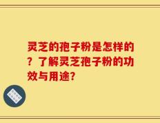 灵芝的孢子粉是怎样的？了解灵芝孢子粉的功效与用途？