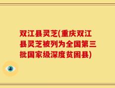 双江县灵芝(重庆双江县灵芝被列为全国第三批国家级深度贫困县)