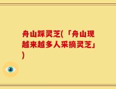 舟山踩灵芝(「舟山现越来越多人采摘灵芝」)