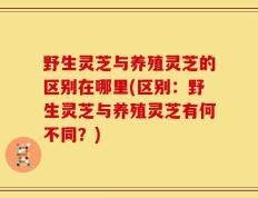 野生灵芝与养殖灵芝的区别在哪里(区别：野生灵芝与养殖灵芝有何不同？)