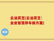 云泊灵芝(云泊灵芝：企业智慧停车新方案)