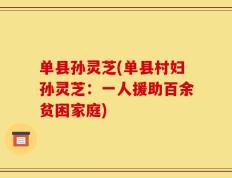 单县孙灵芝(单县村妇孙灵芝：一人援助百余贫困家庭)