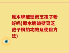 原木牌破壁灵芝孢子粉好吗(原木牌破壁灵芝孢子粉的功效及使用方法)