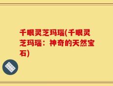 千眼灵芝玛瑙(千眼灵芝玛瑙：神奇的天然宝石)