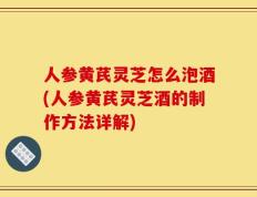 人参黄芪灵芝怎么泡酒(人参黄芪灵芝酒的制作方法详解)