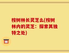 桉树林长灵芝么(桉树林内的灵芝：探索其独特之处)
