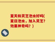 夏天和灵芝泡水好吗(夏日泡水，加入灵芝？效果神奇吗？)