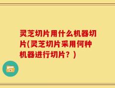 灵芝切片用什么机器切片(灵芝切片采用何种机器进行切片？)