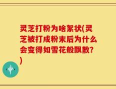 灵芝打粉为啥絮状(灵芝被打成粉末后为什么会变得如雪花般飘散？)