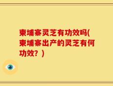 柬埔寨灵芝有功效吗(柬埔寨出产的灵芝有何功效？)