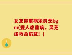 女友得重病采灵芝bgm(爱人患重病，灵芝成救命稻草！)