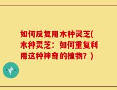 如何反复用木种灵芝(木种灵芝：如何重复利用这种神奇的植物？)